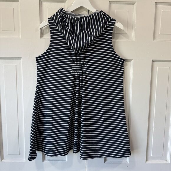 Forcynthia Beachwear Terry Swim Coverup Hoodie Zip Up Dress Striped Top Medium - Picture 3 of 9